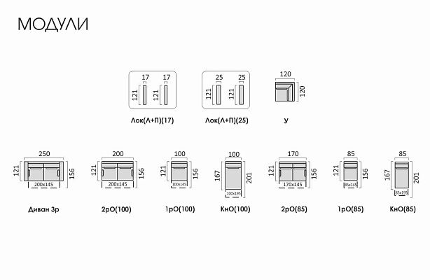 Диван Модульный  Мюнхен с канап Модульный  Мюнхен с канапе 85/ 25 Sher Navyе 100/ 25 Sher Navy